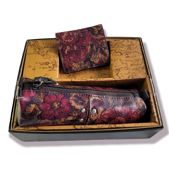 Patricia Nash Luzzi Leather Vintage Floral Brocade Wallet Isla Cosmetic โฆ - Picture 9 of 12